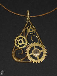 Wire and Cogs pendant