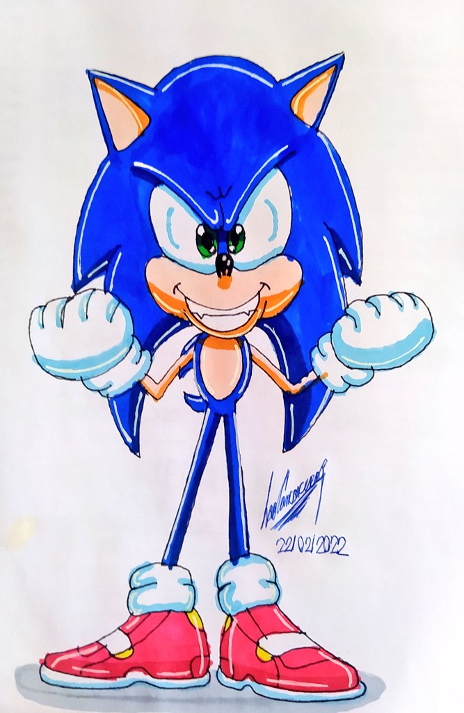 Sonic dibujo tradicional (traditional drawing) by gordodel2006 on DeviantArt