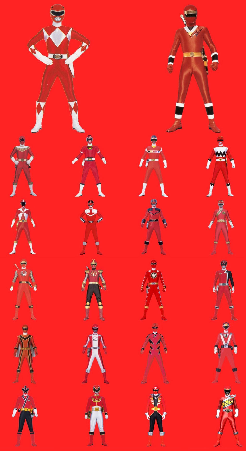 Every Red Ranger Face Red Rangers by MissLadyQueenRanger on DeviantArt