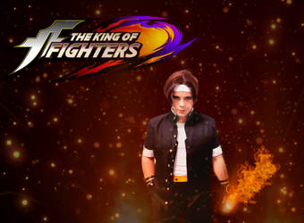 King of Fighters cosplay, Kyo in flames edit