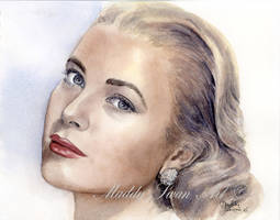 Grace Kelly - watercolour portrait