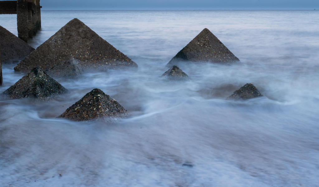 Pyramids of the sea color.