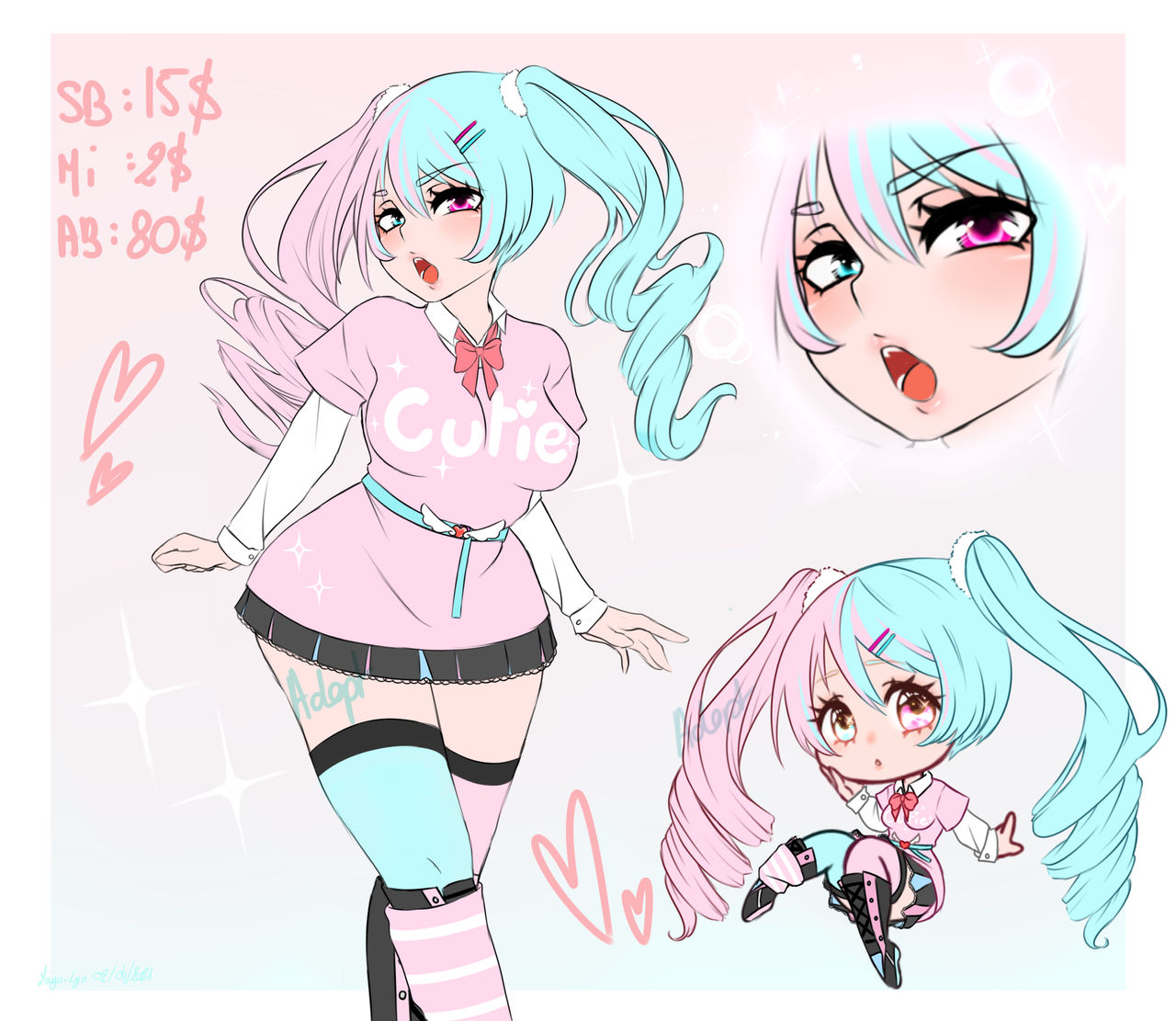 Adopt [Kawaii split hair]OPEN/AUCTION/PAYPAL