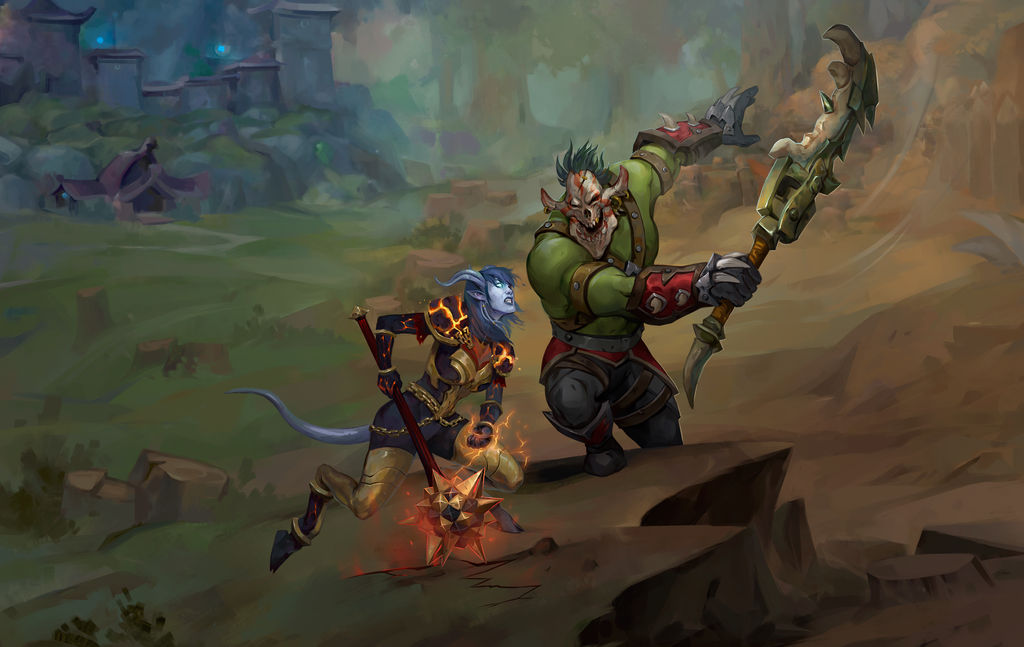 Battle Scene of Two Characters (commission work) by KueshkaArt on ...