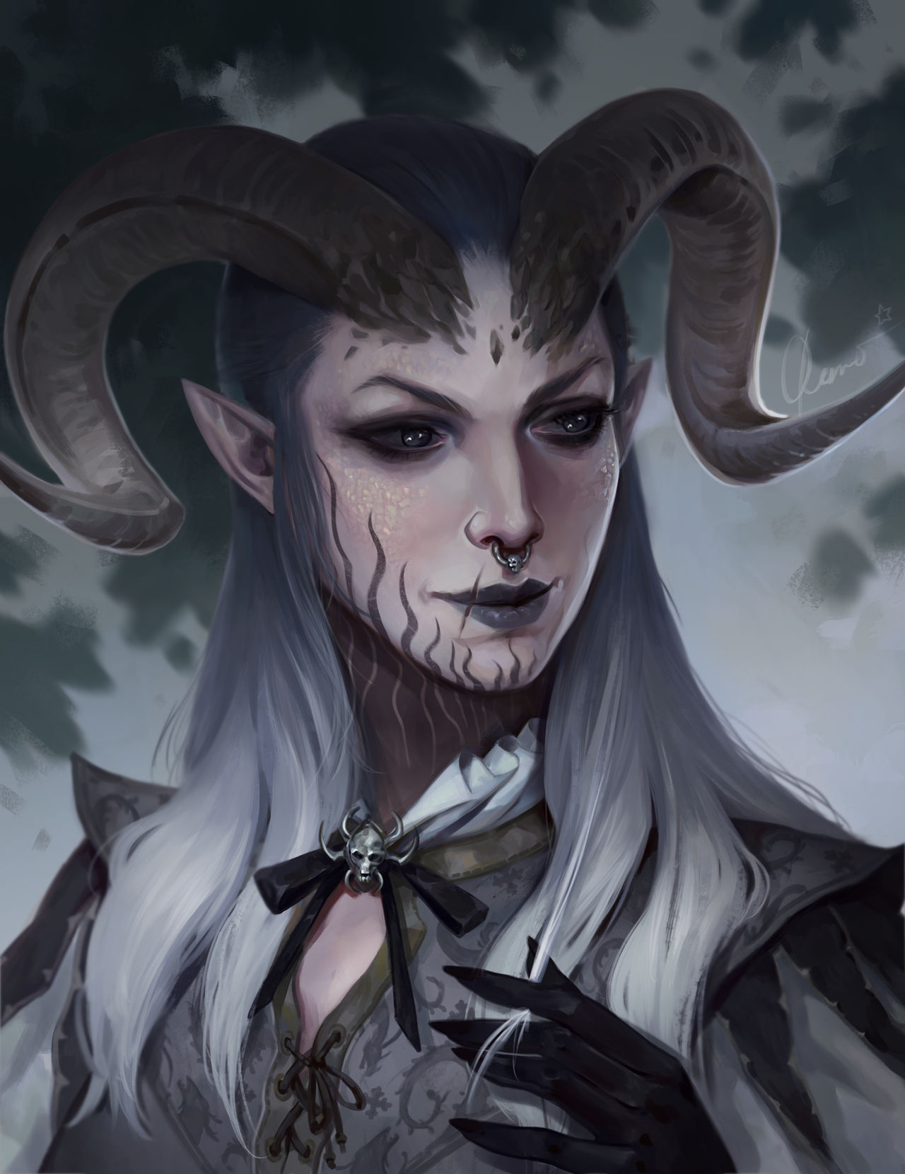 Elduth, a draconic sorcerer/bard from BG3 by KueshkaArt on DeviantArt