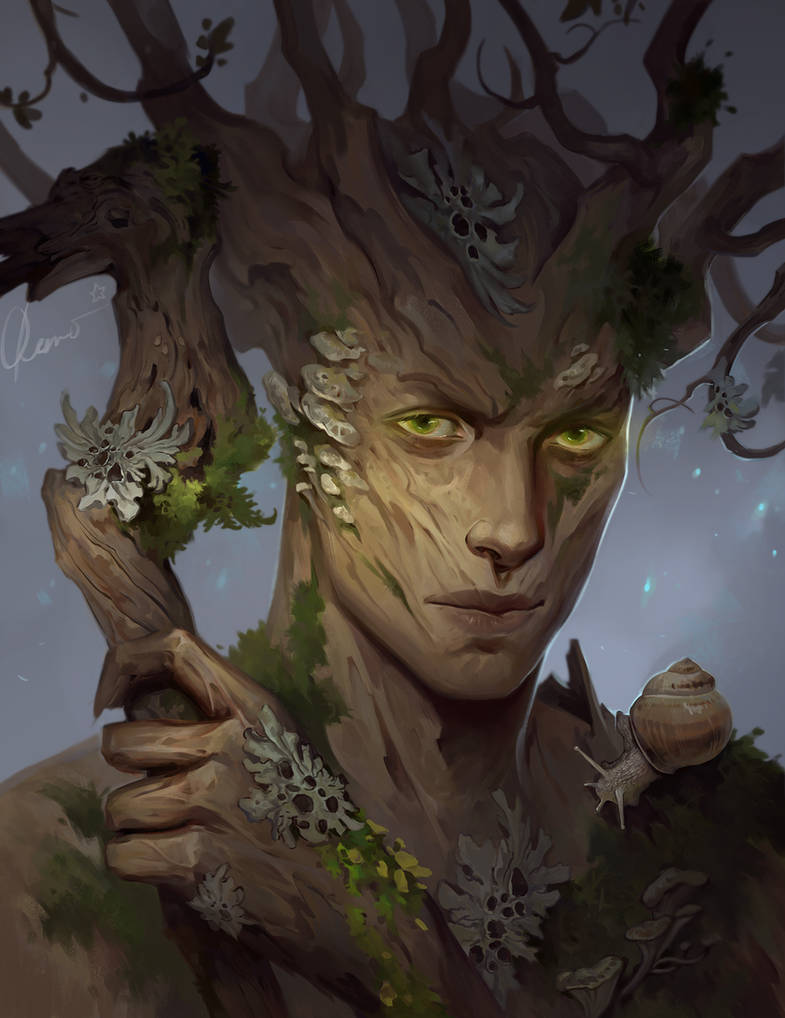 Doggrell Tree Kin Kin Erdarlorn, a tree-kin druid by KueshkaArt on DeviantArt