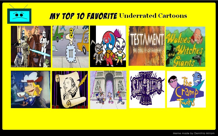 The Top 10 Most Underrated Cartoons by cmtvable1 on DeviantArt