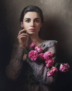 Self portrait with roses