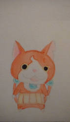 water color of Jibanyan from yo-kai Watch