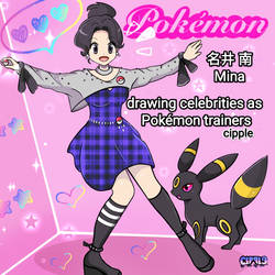 Kpop idol Mina as a Pkm trainer and Umbreon