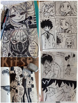 BNHA manga pages redrawings in my style