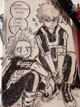 BNHA manga pages redrawings in my style