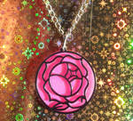 Revolutionary Girl Utena rose crest necklace by KawaiiMoon24