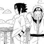 Sasuke and Naruto- pen lineart