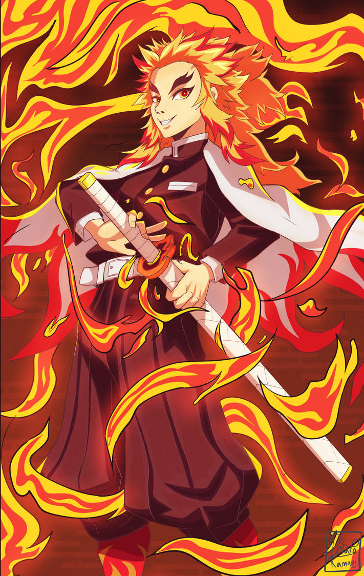 Kyojuro Rengoku - Flame Hashira by PotatoGamesS on DeviantArt