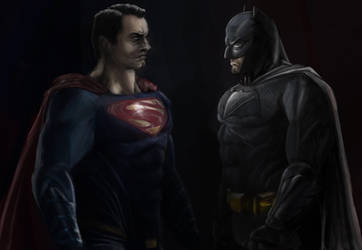 Batman Superman Staring contest