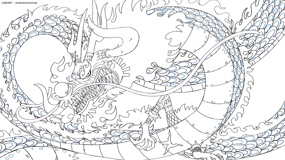 LINEART One Piece Chapter 1002 Kaido Dragon Form by on