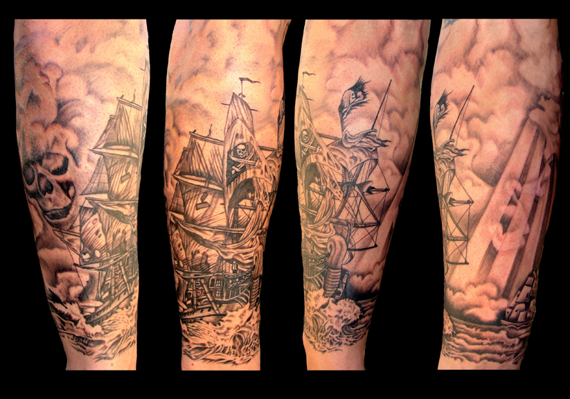 pirate ship tattoo