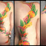 colorful calla lilies tattoo