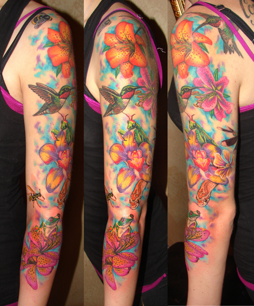 Flower and Insect sleeve WIP