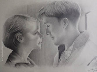 Irene and driver - Pencil Drawing