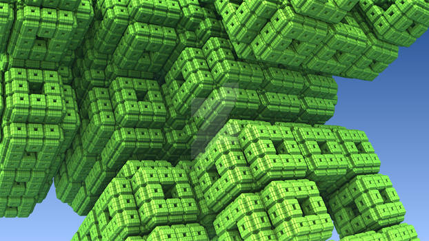 Green army of cubes