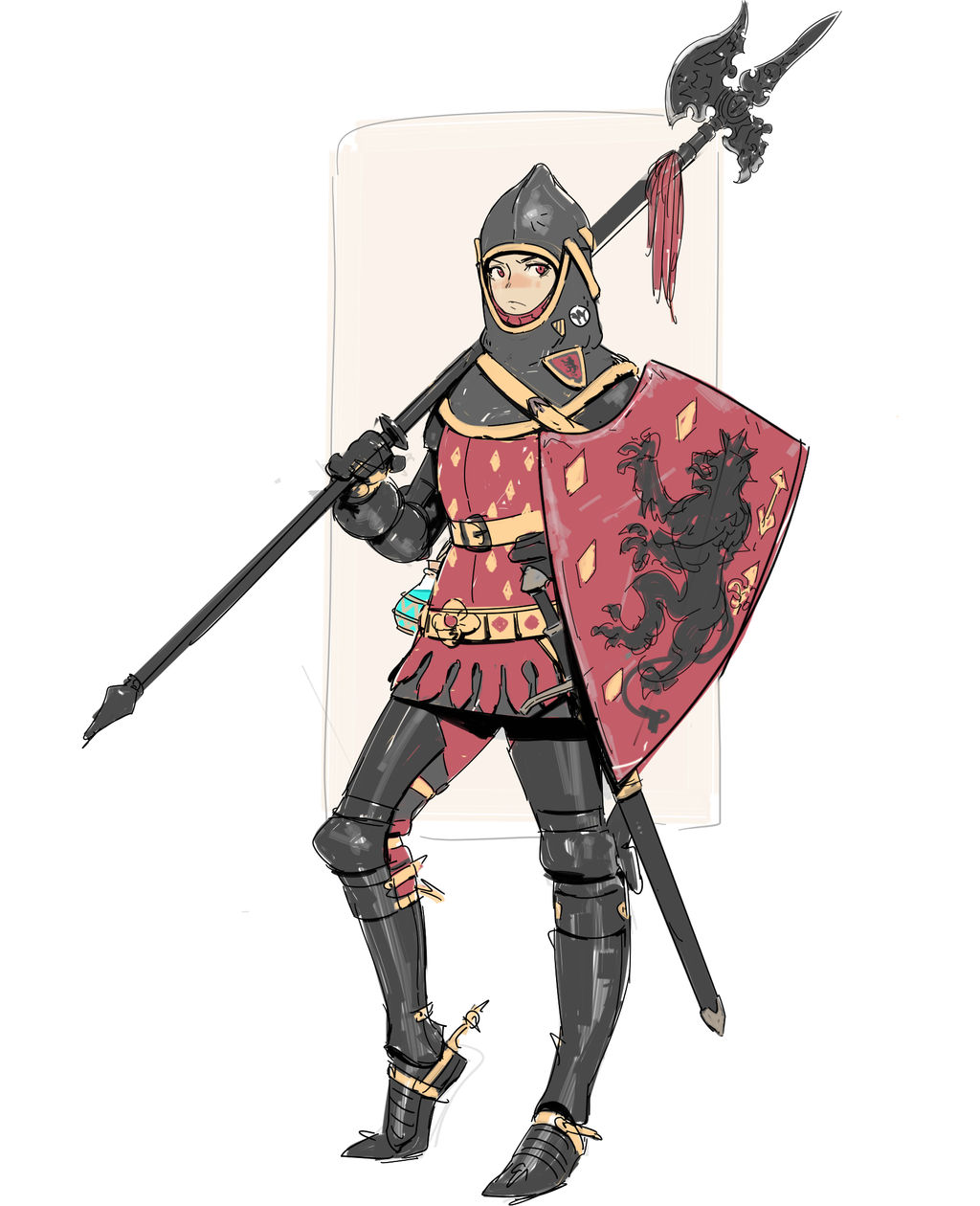 Knight girl with halberd by FF69 on DeviantArt