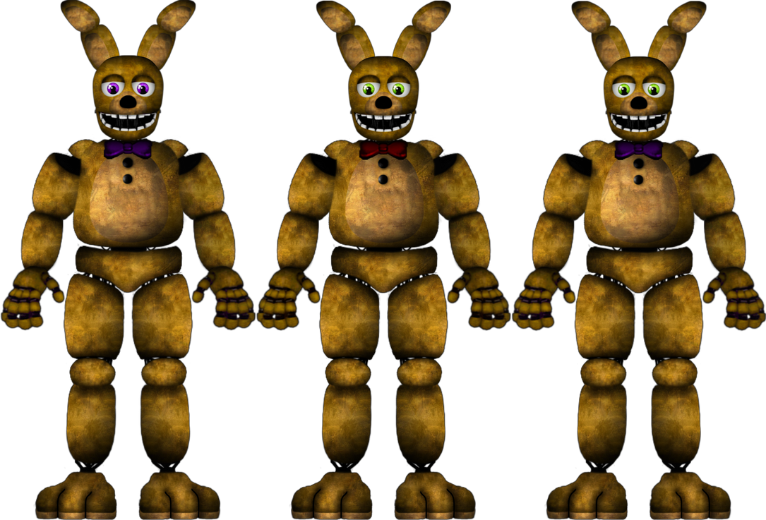Spring Bonnie All Types Custom Spring Bonnie variants by RomaxioTheFNaFfan on DeviantArt