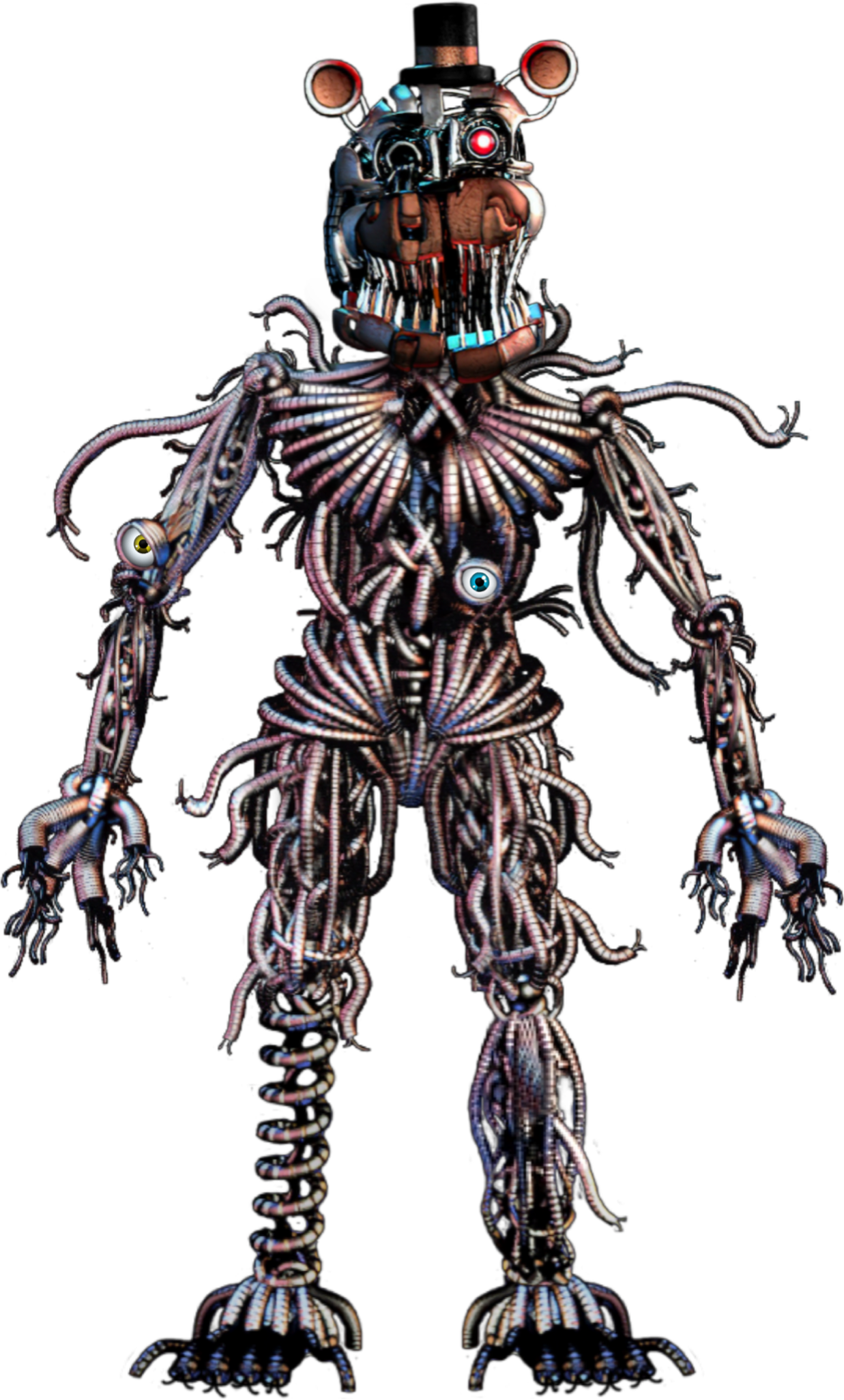 Stylized models of scraptrap and molten freddy I created, can you