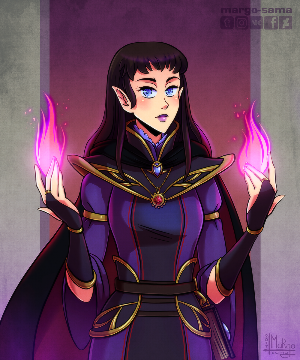 [Commission][DnD] Half-elf Warlock