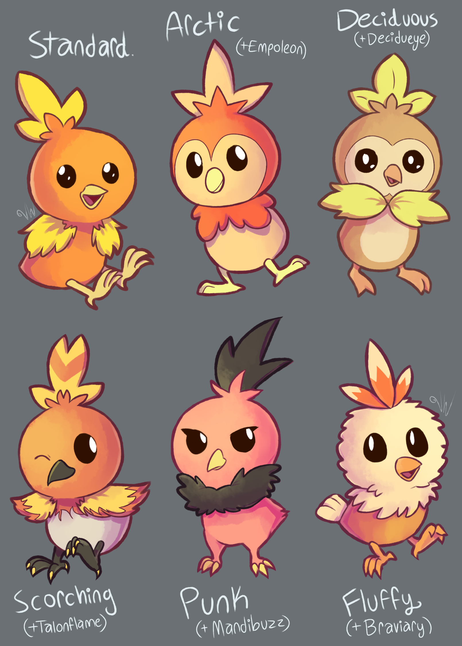 Torchic Pokemon Variations by SteviaTea on DeviantArt