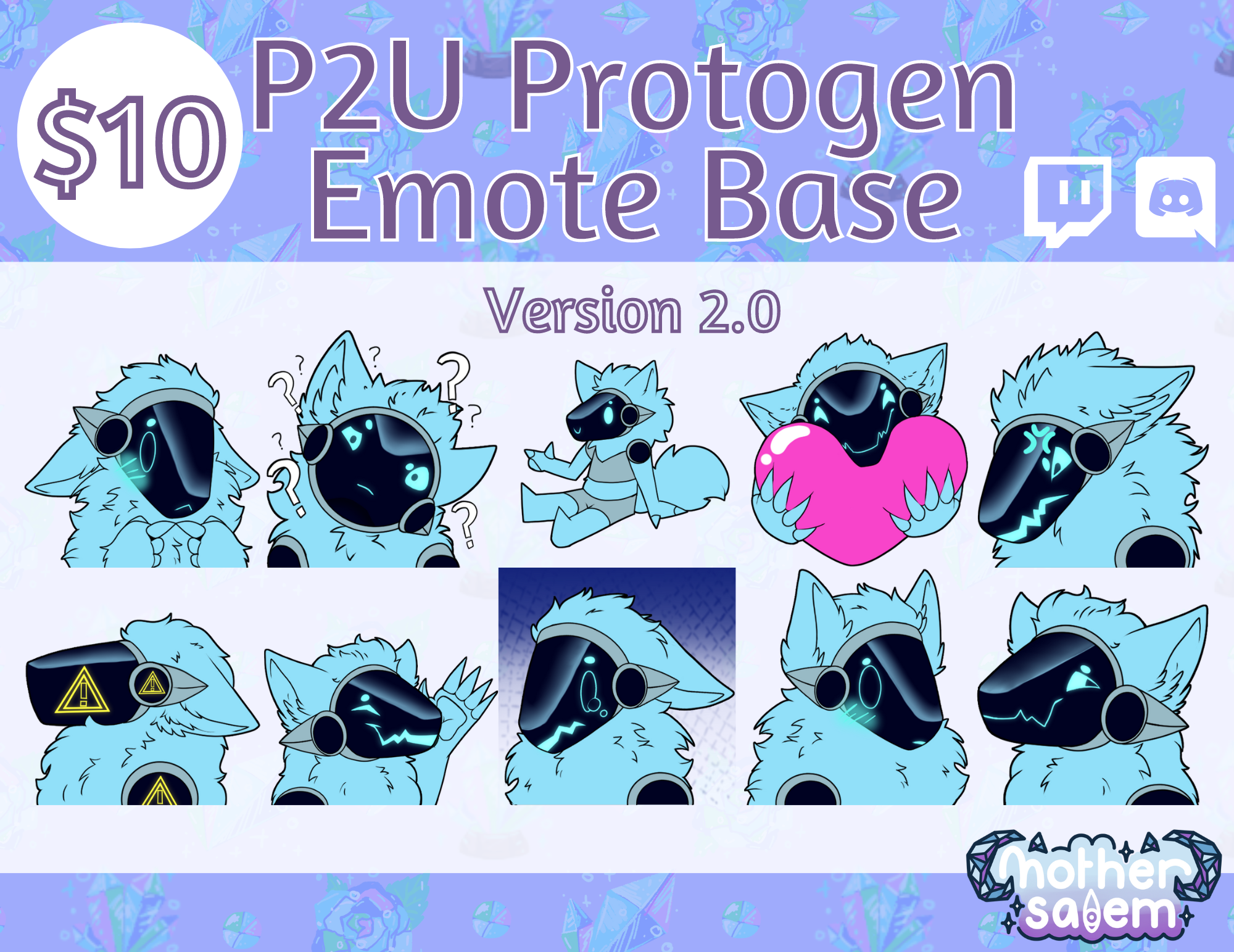 P2U Protogen Emote set V2 by MotherSalem on DeviantArt