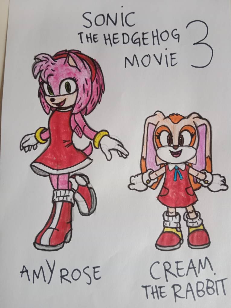 Amy Rabbit Cat Amy Rose and Cream The Rabbit (colorized) by Veru23 on DeviantArt