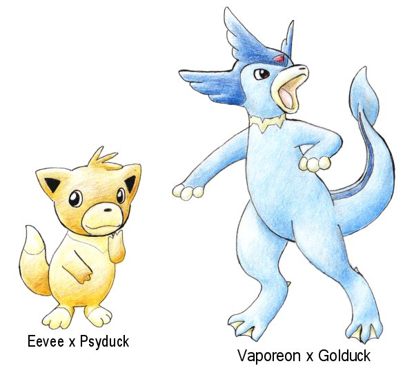 Crossbreeds: Psyduck x Eevee