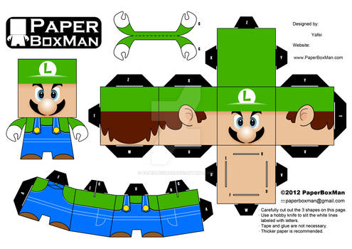 PaperBoxMan  012 - Luigi Mario