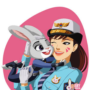 Officer D.va and Judy Hopps by iurypadilha Officer D.va and Judy Hopps by iurypadilha
