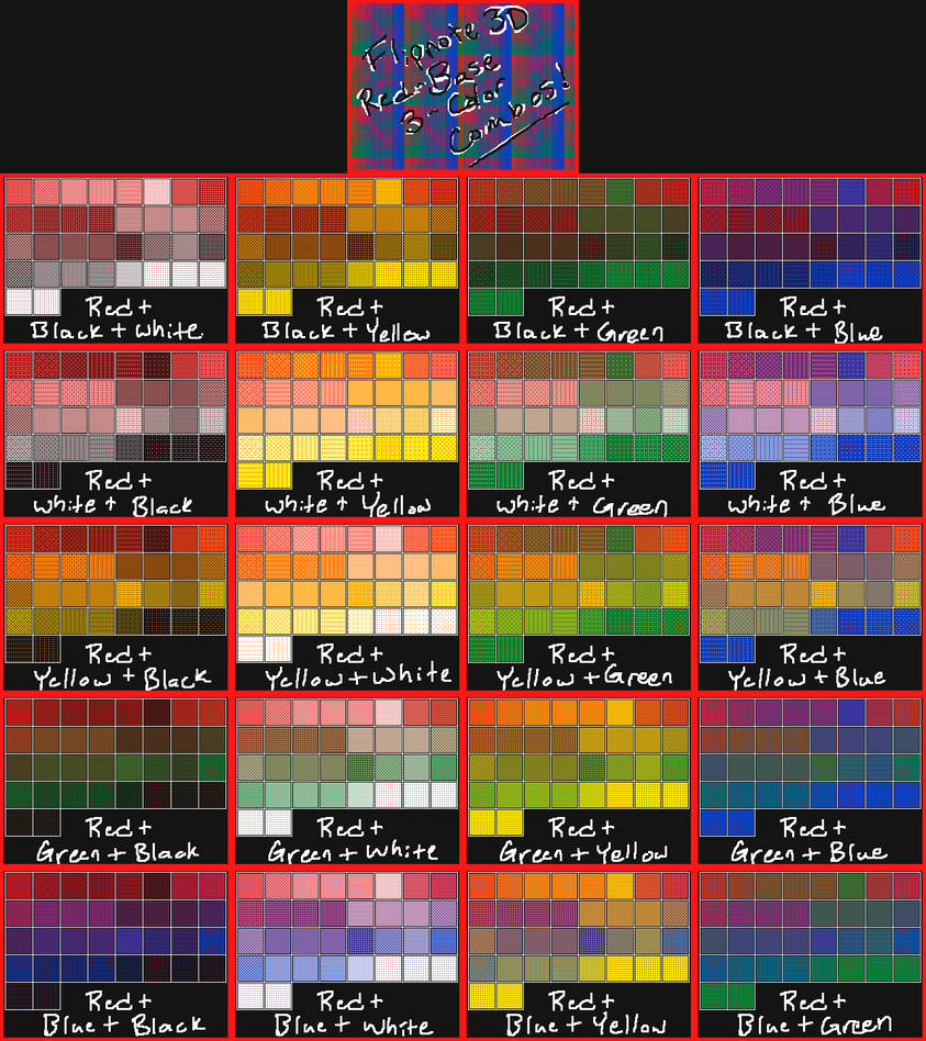 Red Base Colors Flipnote 3D Red Base 3-Color Chart~Flat by cloudyrei on DeviantArt