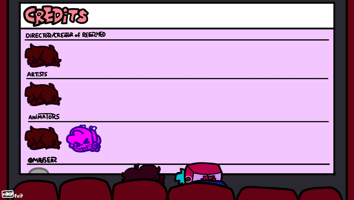 Credits Menu FNF Refreshed - Credits menu mockup by JacobtheDeviant123 on DeviantArt