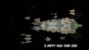 Game screen style in space A HAPPY NEW YEAR 2021