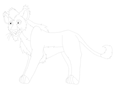 Lion Teen Line Art