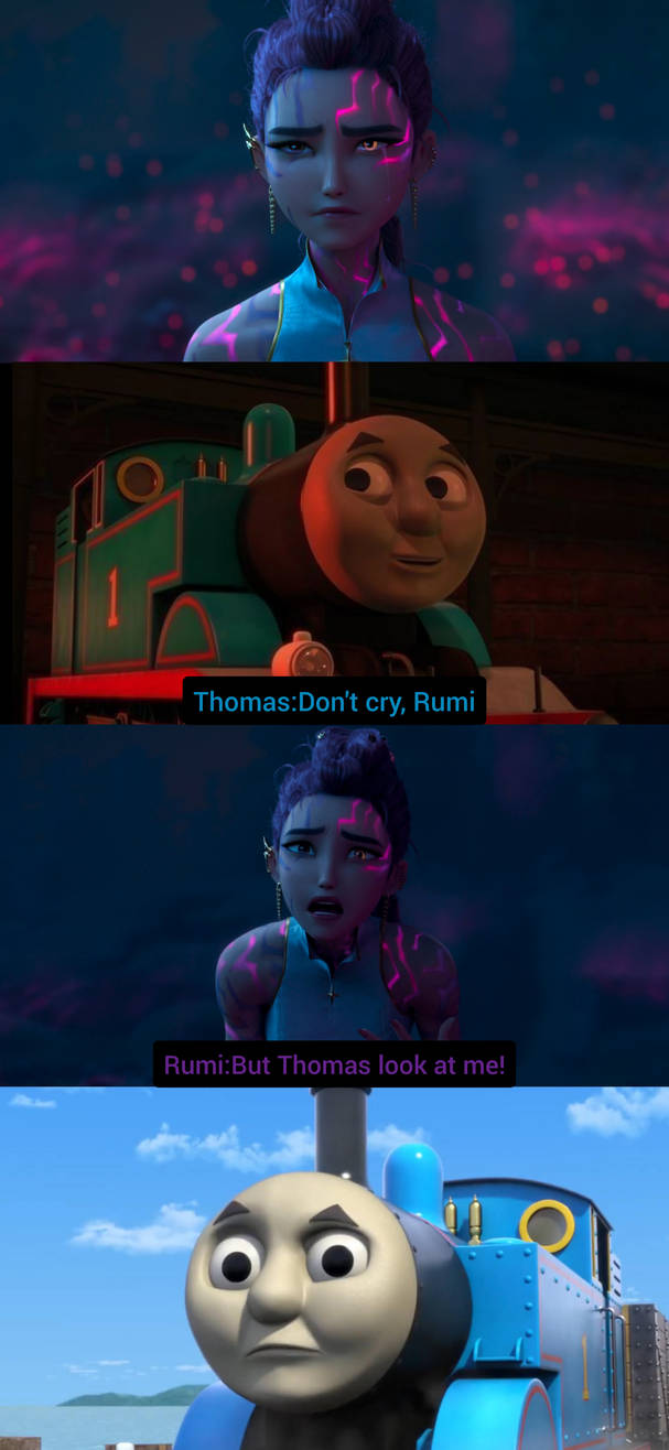 Sad Rumi Crying Thomas says don't cry to Rumi Comic Meme by JosiahReed12345 on DeviantArt