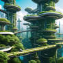 Futuristic forest city