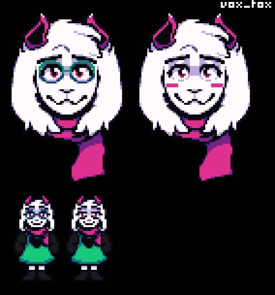 Storyshift Ralsei Ralsei chapter 2 sprite remake :D by VoxStupidFox2013 on DeviantArt