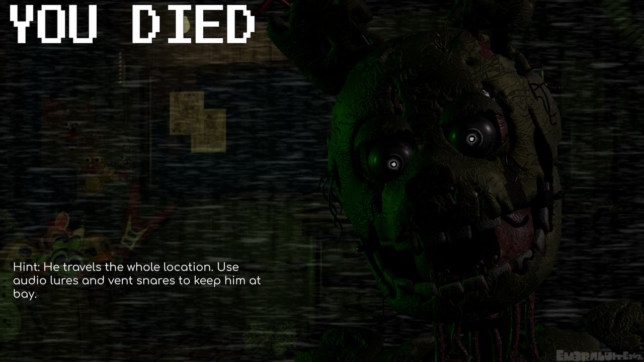 Springtrao Secret Screen Game Over Screens - FNaF 3 - Springtrap by Em3raldRenders367 on DeviantArt