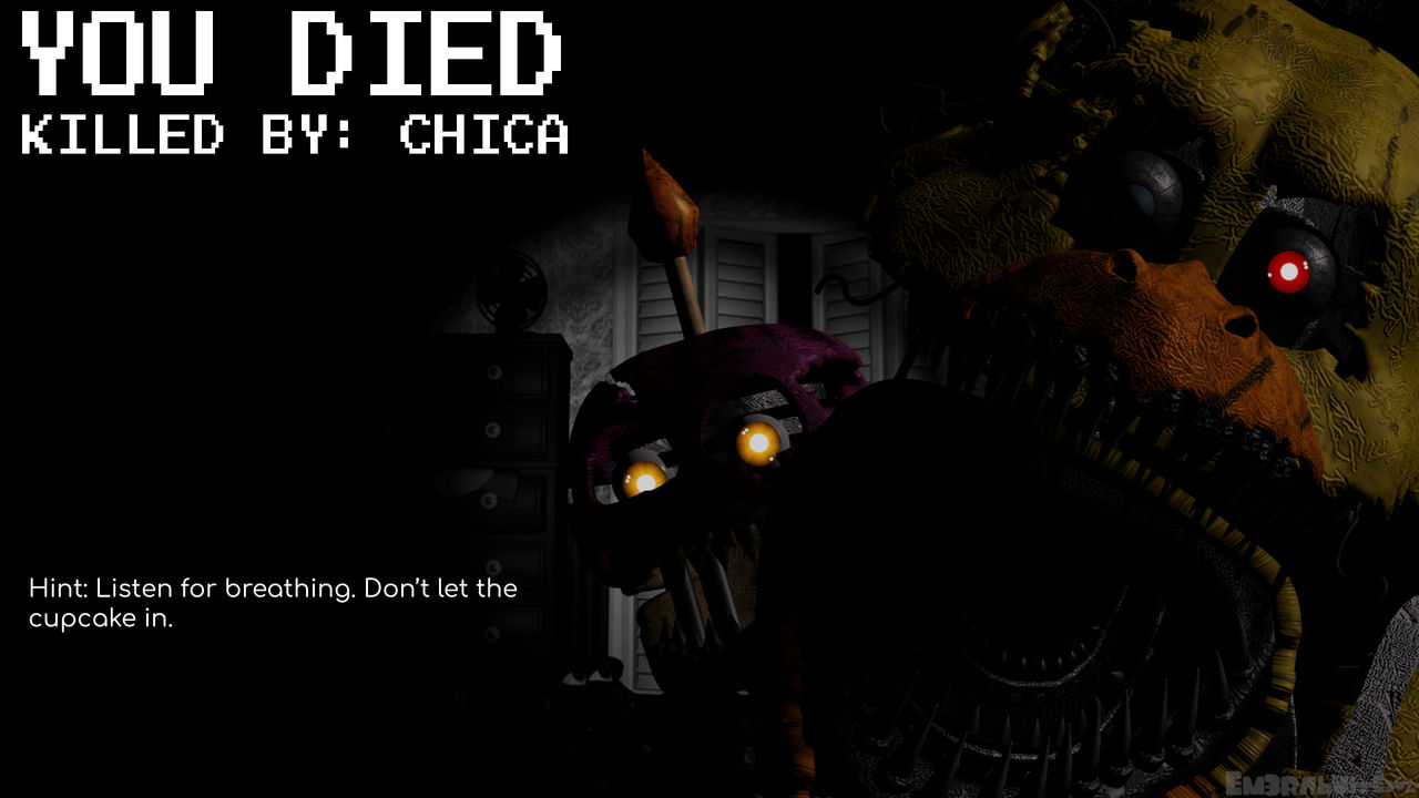 Game Over Screens FNaF 4 Nightmare Chica by Em3raldRenders367 on