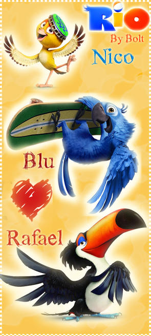 Rio: Nico, Blu, Rafael by Surfersgirl on DeviantArt