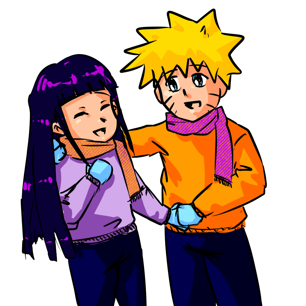 NaruHina Drawing Holding Hands