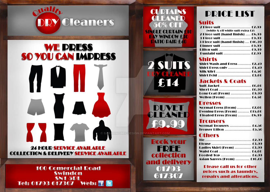 Quality Dry Cleaners Flyer Commission By Sarahnobbs Design On