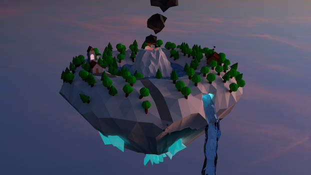 Low-Poly Flying Island