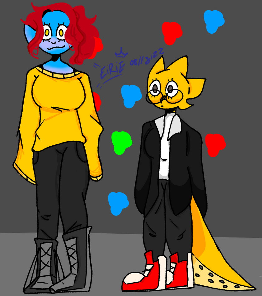 Undyne and Alphys - AU Designs by eeneememeart on DeviantArt